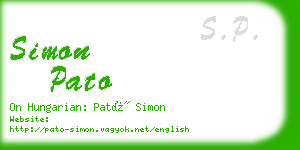 simon pato business card